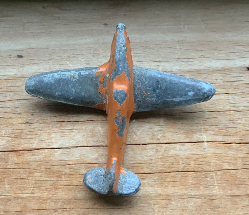 Vintage lead plane toy possibly New Zealand made